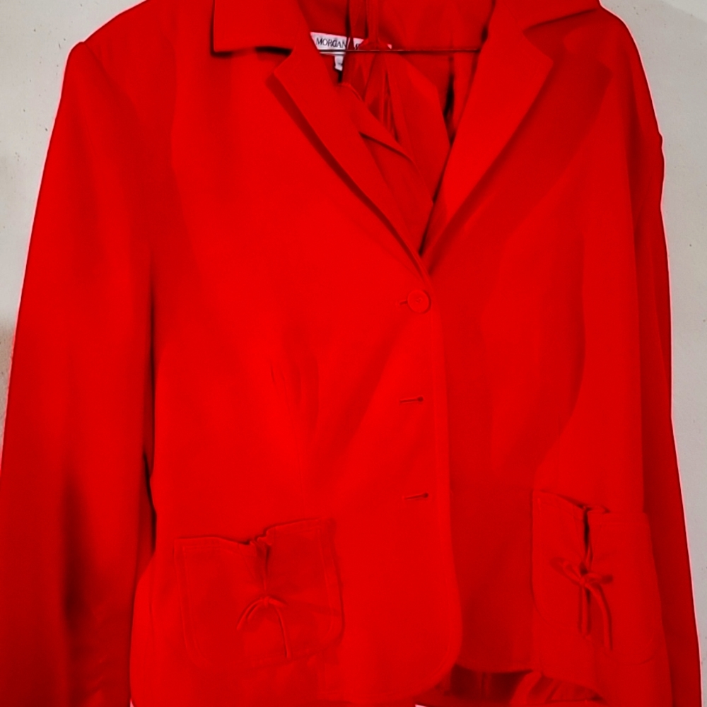 Red business suit